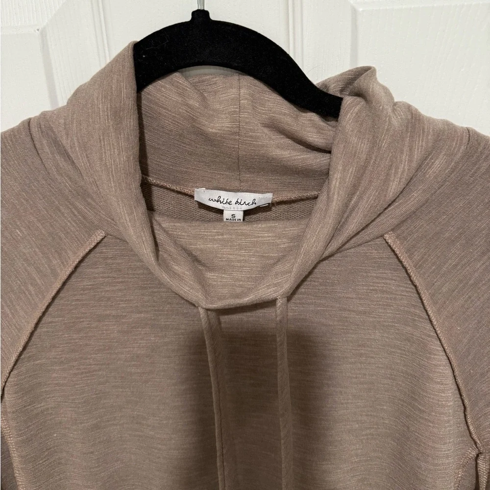 Cozy Tan Cowl Neck Tunic Top - Picture 2 of 7